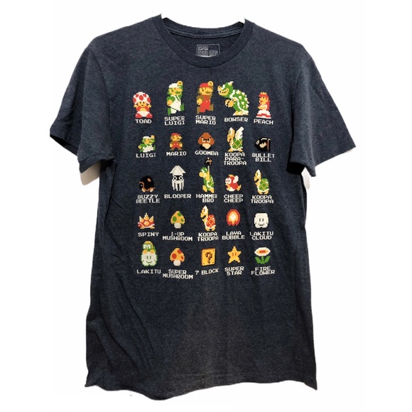 Nintendo Other - Retro Super Mario Brothers Pixels Characters Ups M